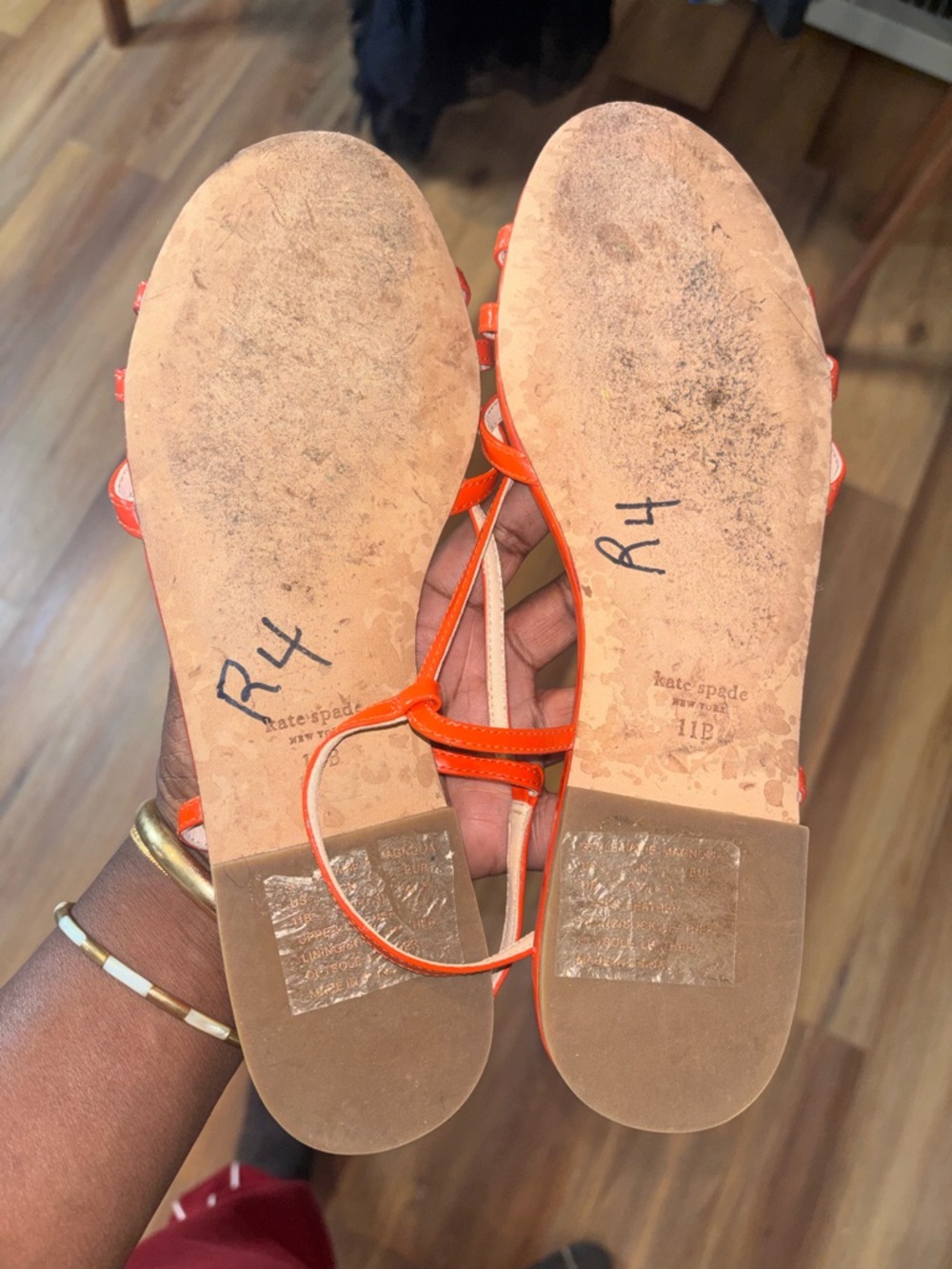 Women's Orange Floral Strappy Sandals - Picture 5 of 5